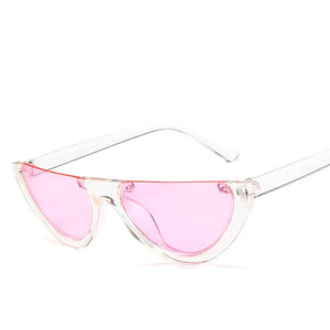 Cool Trendy Half Frame Rimless CatEye Sunglasses Women 2019