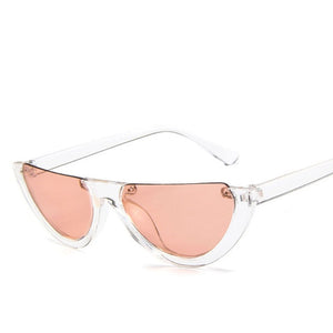 Cool Trendy Half Frame Rimless CatEye Sunglasses Women 2019