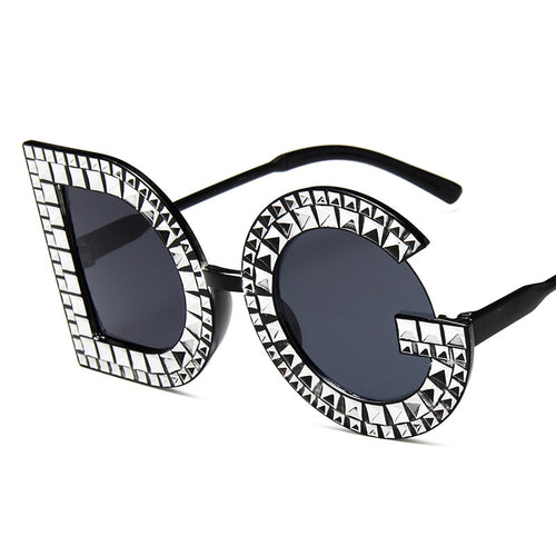 Fashion Diamond Round Sunglasses Women 2019 Luxury